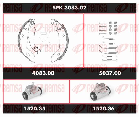 Obrázok Sada bŕzd, Bubnová brzda REMSA Super Precision Kit SPK308302