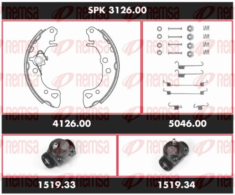 Obrázok Sada bŕzd, Bubnová brzda REMSA Super Precision Kit SPK312600