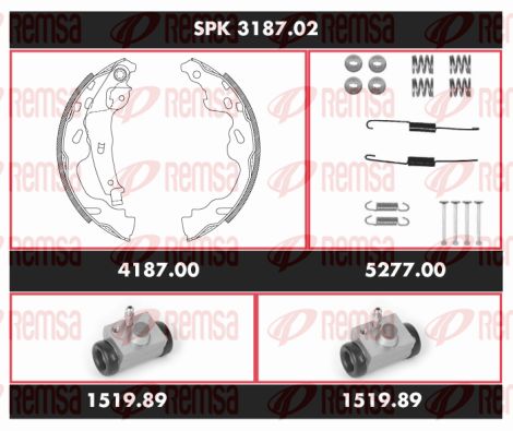 Obrázok Sada bŕzd, Bubnová brzda REMSA Super Precision Kit SPK318702