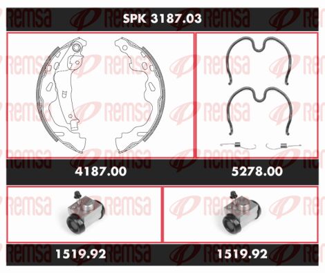 Obrázok Sada bŕzd, Bubnová brzda REMSA Super Precision Kit SPK318703