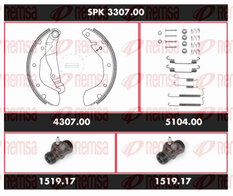 Obrázok Sada bŕzd, Bubnová brzda REMSA Super Precision Kit SPK330700