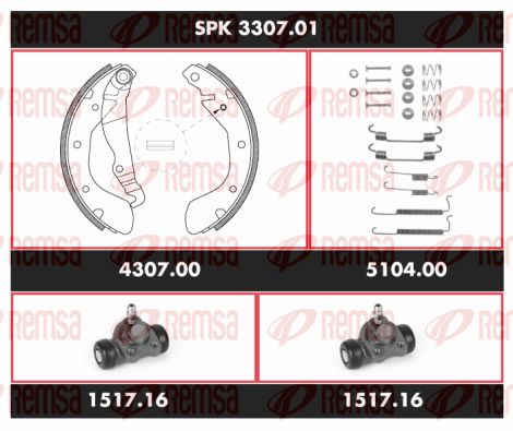 Obrázok Sada bŕzd, Bubnová brzda REMSA Super Precision Kit SPK330701