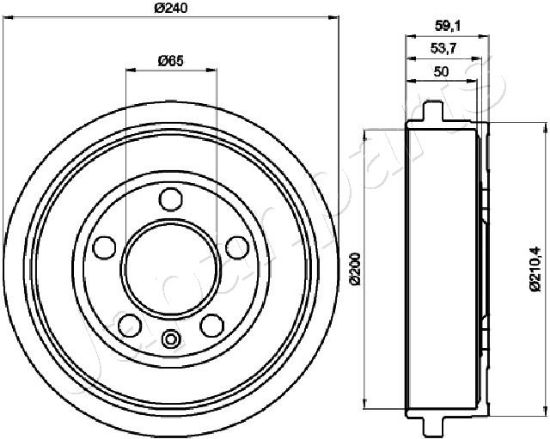 Obrázok Brzdový bubon JAPANPARTS  TA0900