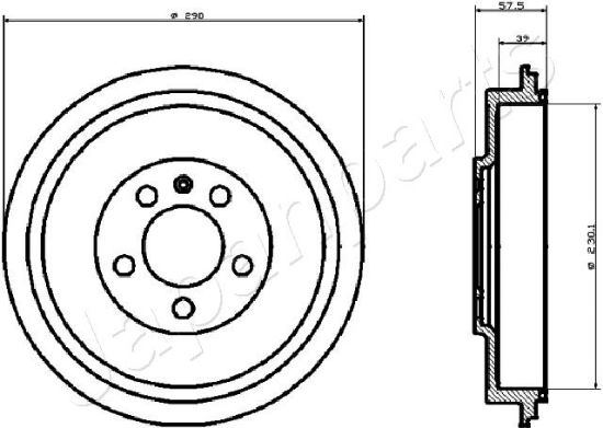 Obrázok Brzdový bubon JAPANPARTS  TA0906