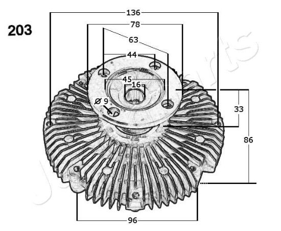 Obrázok Spojka ventilátora chladenia JAPANPARTS  VC203