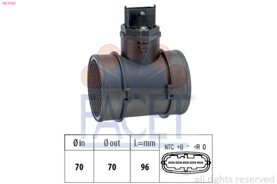 Obrázok Merač hmotnosti vzduchu FACET Made in Italy - OE Equivalent 101155