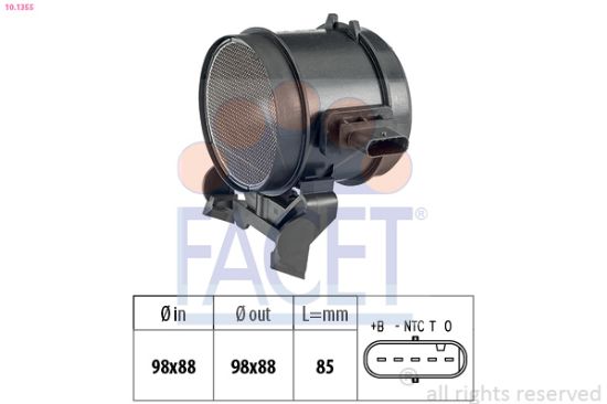 Obrázok Merač hmotnosti vzduchu FACET Made in Italy - OE Equivalent 101355