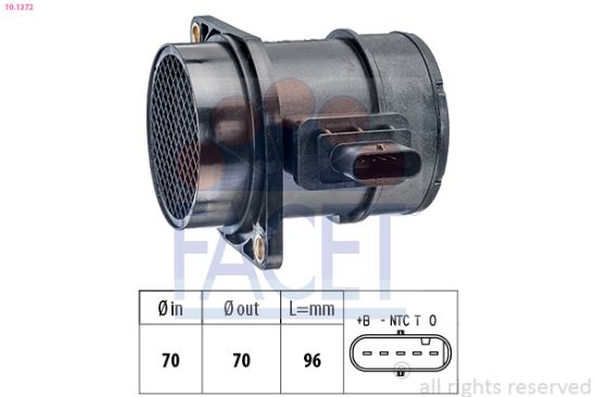 Obrázok Merač hmotnosti vzduchu FACET Made in Italy - OE Equivalent 101372