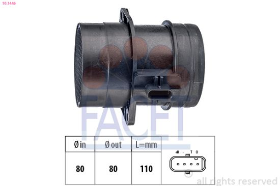 Obrázok Merač hmotnosti vzduchu FACET Made in Italy - OE Equivalent 101446