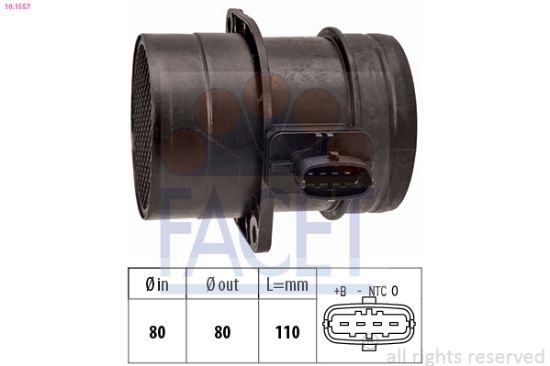 Obrázok Merač hmotnosti vzduchu FACET Made in Italy - OE Equivalent 101557