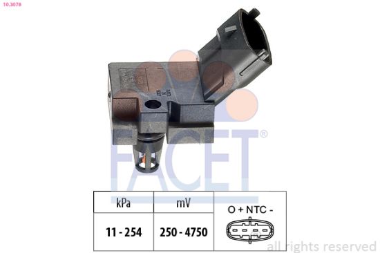 Obrázok Senzor tlaku nastavenia výżky FACET Made in Italy - OE Equivalent 103078