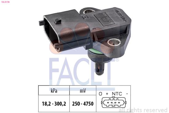 Obrázok Senzor tlaku nastavenia výżky FACET Made in Italy - OE Equivalent 103178