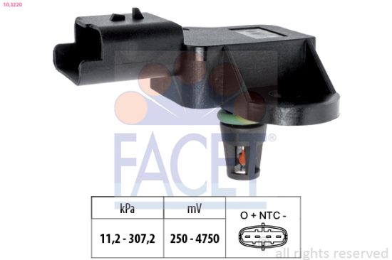 Obrázok Snímač plniaceho tlaku FACET Made in Italy - OE Equivalent 103220