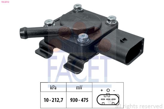 Obrázok Snímač tlaku výfukových plynov FACET Made in Italy - OE Equivalent 103312