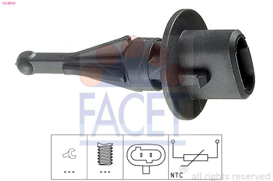 Obrázok Snímač teploty nasávaného vzduchu FACET Made in Italy - OE Equivalent 104010