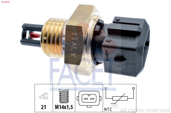 Obrázok Snímač teploty nasávaného vzduchu FACET Made in Italy - OE Equivalent 104019