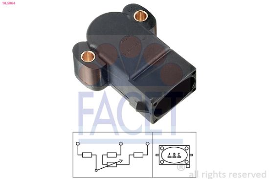 Obrázok Snímač polohy żkrtiacej klapky FACET Made in Italy - OE Equivalent 105064