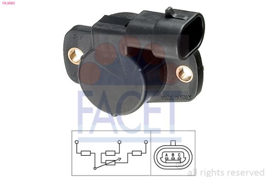 Obrázok Snímač polohy żkrtiacej klapky FACET Made in Italy - OE Equivalent 105083