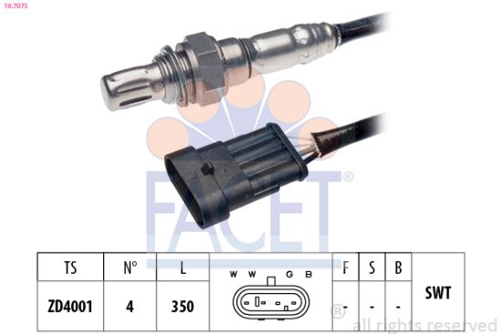 Obrázok Lambda sonda FACET Made in Italy - OE Equivalent 107075