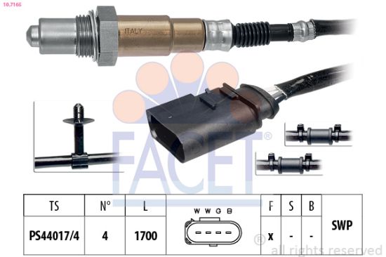 Obrázok Lambda sonda FACET Made in Italy - OE Equivalent 107165