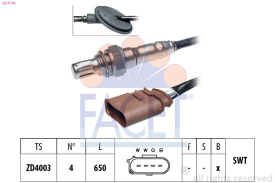 Obrázok Lambda sonda FACET Made in Italy - OE Equivalent 107178