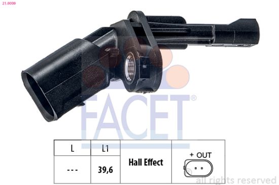 Obrázok Snímač počtu otáčok kolesa FACET Made in Italy - OE Equivalent 210009