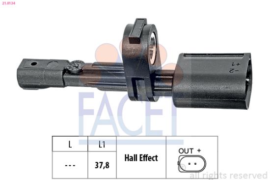 Obrázok Snímač počtu otáčok kolesa FACET Made in Italy - OE Equivalent 210134
