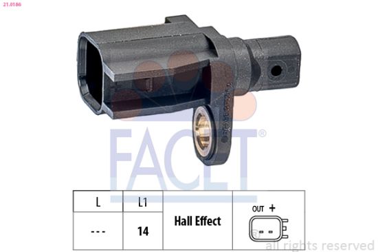 Obrázok Snímač počtu otáčok kolesa FACET Made in Italy - OE Equivalent 210186