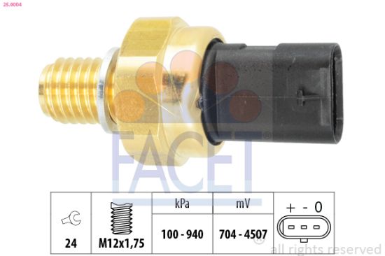 Obrázok Snímač tlaku oleja FACET Made in Italy - OE Equivalent 250004