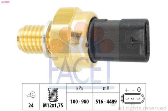 Obrázok Snímač tlaku oleja FACET Made in Italy - OE Equivalent 250009