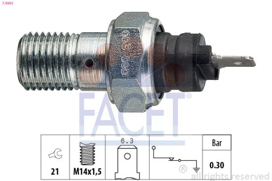 Obrázok Olejový tlakový spínač FACET Made in Italy - OE Equivalent 70003