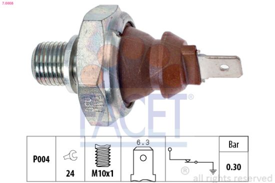 Obrázok Olejový tlakový spínač FACET Made in Italy - OE Equivalent 70008