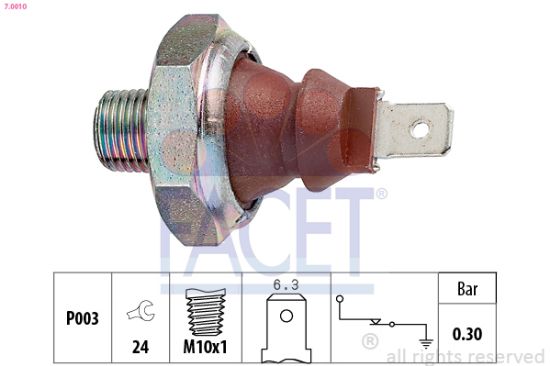 Obrázok Olejový tlakový spínač FACET Made in Italy - OE Equivalent 70010