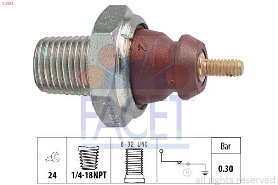 Obrázok Olejový tlakový spínač FACET Made in Italy - OE Equivalent 70011