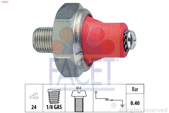 Obrázok Olejový tlakový spínač FACET Made in Italy - OE Equivalent 70014