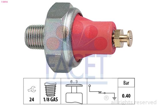 Obrázok Olejový tlakový spínač FACET Made in Italy - OE Equivalent 70016