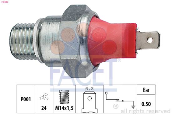 Obrázok Olejový tlakový spínač FACET Made in Italy - OE Equivalent 70022