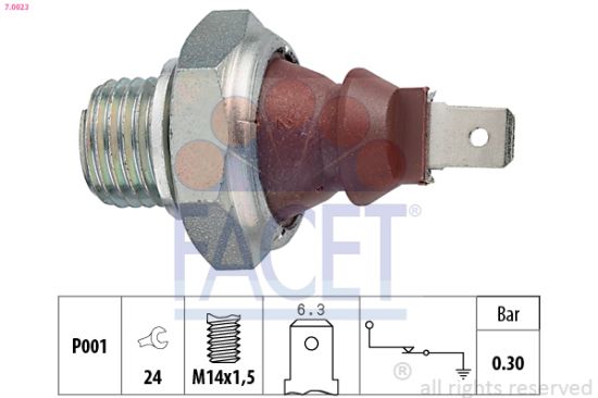 Obrázok Olejový tlakový spínač FACET Made in Italy - OE Equivalent 70023