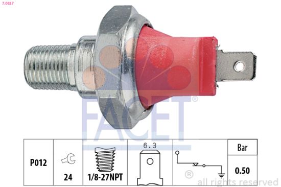 Obrázok Olejový tlakový spínač FACET Made in Italy - OE Equivalent 70027