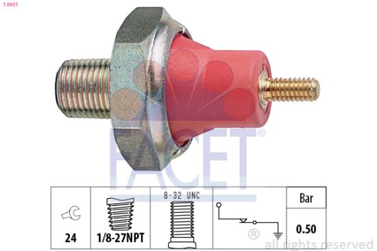 Obrázok Olejový tlakový spínač FACET Made in Italy - OE Equivalent 70031