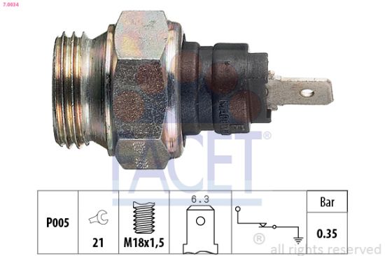 Obrázok Olejový tlakový spínač FACET Made in Italy - OE Equivalent 70034
