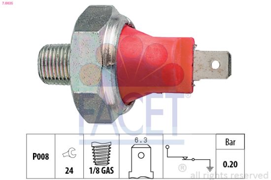 Obrázok Olejový tlakový spínač FACET Made in Italy - OE Equivalent 70035
