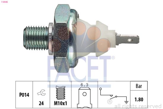 Obrázok Olejový tlakový spínač FACET Made in Italy - OE Equivalent 70045