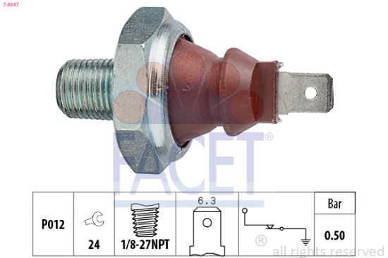 Obrázok Olejový tlakový spínač FACET Made in Italy - OE Equivalent 70047