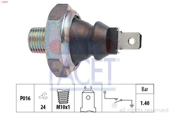 Obrázok Olejový tlakový spínač FACET Made in Italy - OE Equivalent 70051