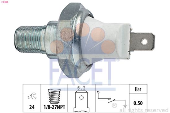 Obrázok Olejový tlakový spínač FACET Made in Italy - OE Equivalent 70068