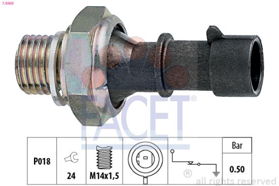 Obrázok Olejový tlakový spínač FACET Made in Italy - OE Equivalent 70069