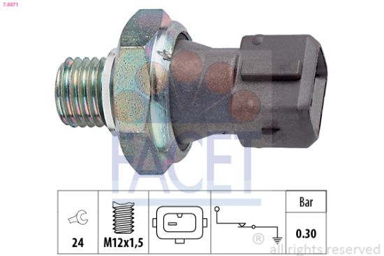 Obrázok Olejový tlakový spínač FACET Made in Italy - OE Equivalent 70071