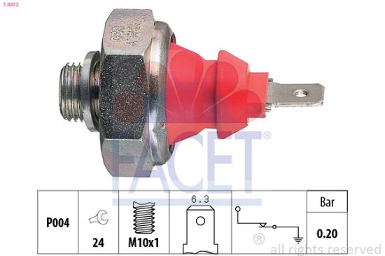 Obrázok Olejový tlakový spínač FACET Made in Italy - OE Equivalent 70072