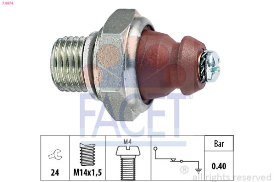 Obrázok Olejový tlakový spínač FACET Made in Italy - OE Equivalent 70074